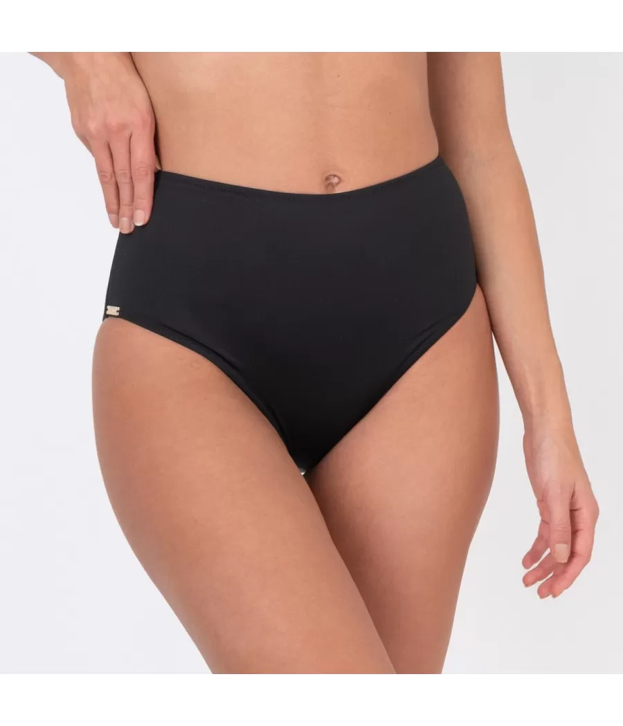 Culotte de maillot femme haute savane noir | Kiwi Saint Tropez