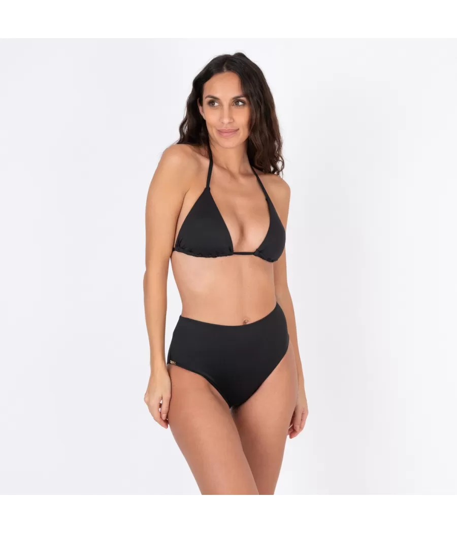 Culotte de maillot femme haute savane noir - Maillots séparables unis | Kiwi Saint Tropez