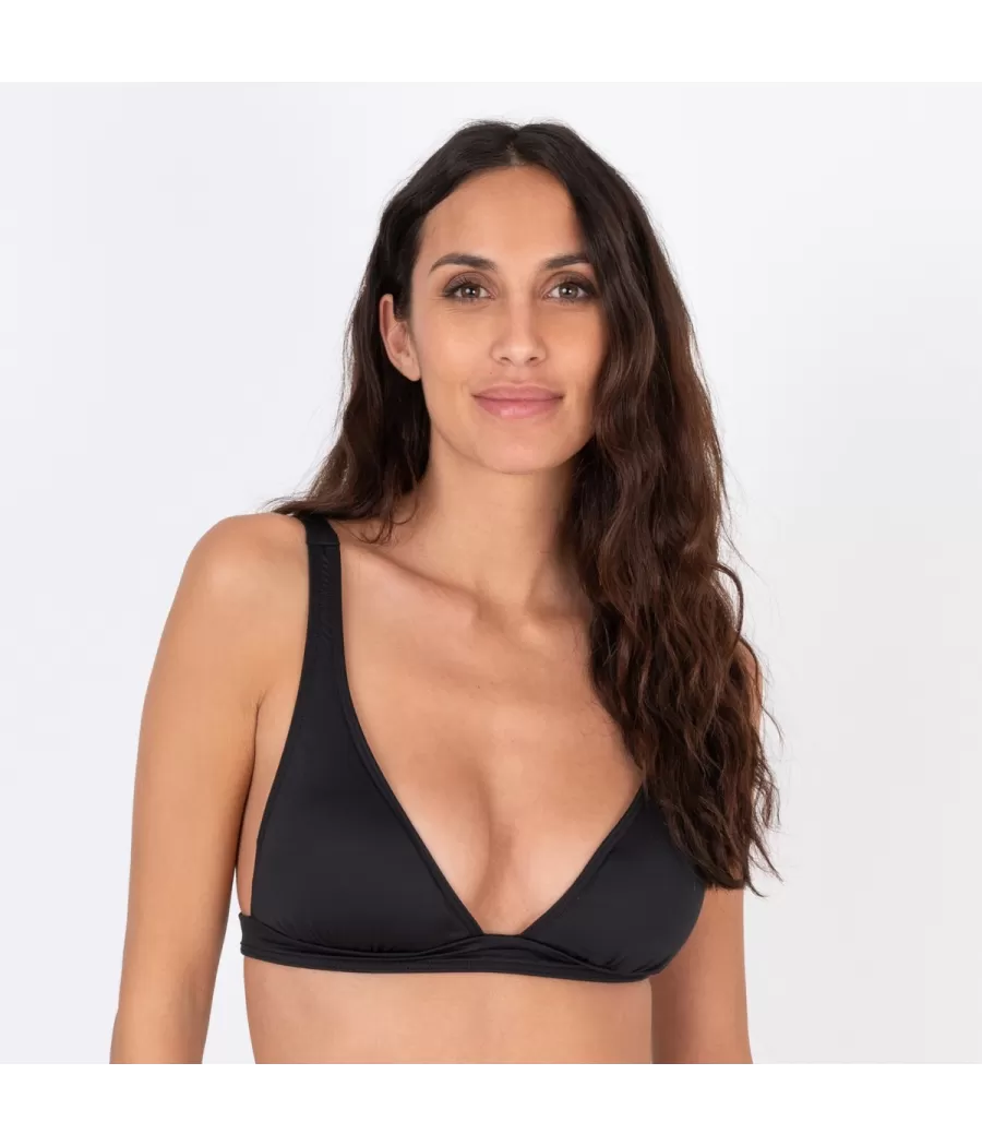 Haut de maillot femme triangle large savane noir - Plain mix and match | Kiwi Saint Tropez