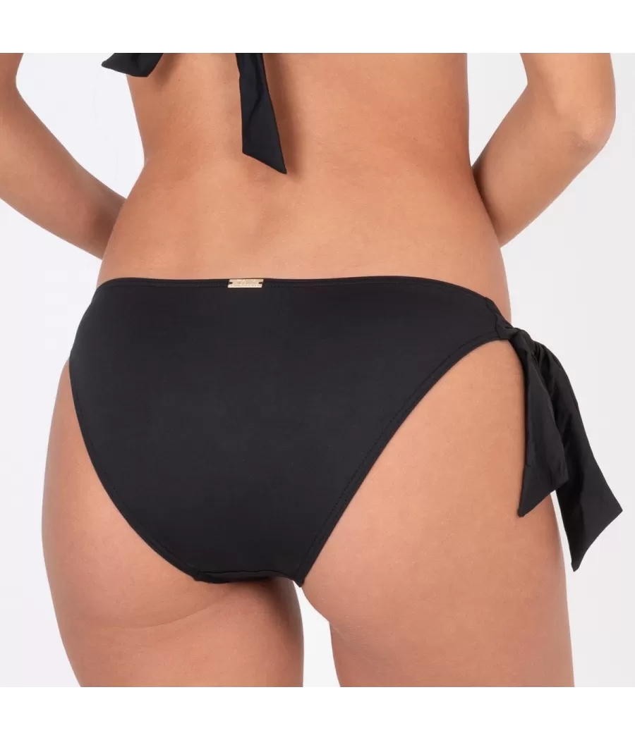 Culotte de maillot femme nouée savane noir | Kiwi Saint Tropez