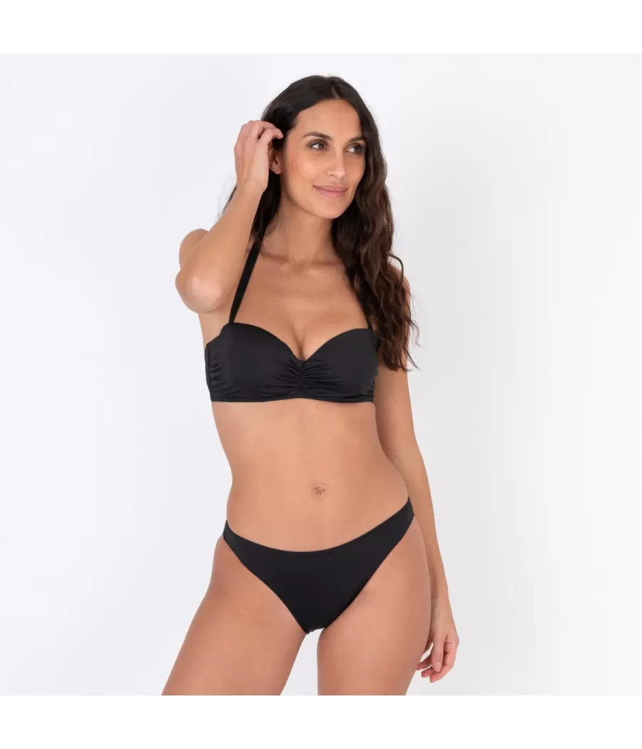 Haut de maillot femme bandeau savane noir | Kiwi Saint Tropez