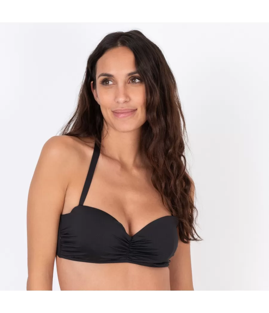 Haut de maillot femme bandeau savane noir - Plain mix and match | Kiwi Saint Tropez