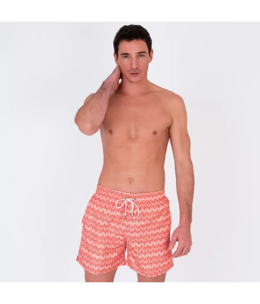 Maillot de bain homme rik Diamond corail | Kiwi Saint Tropez