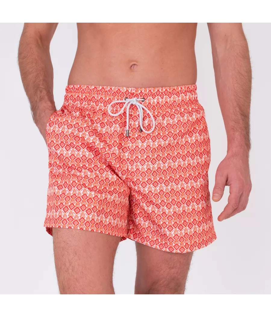 Maillot de bain homme rik Diamond corail | Kiwi Saint Tropez