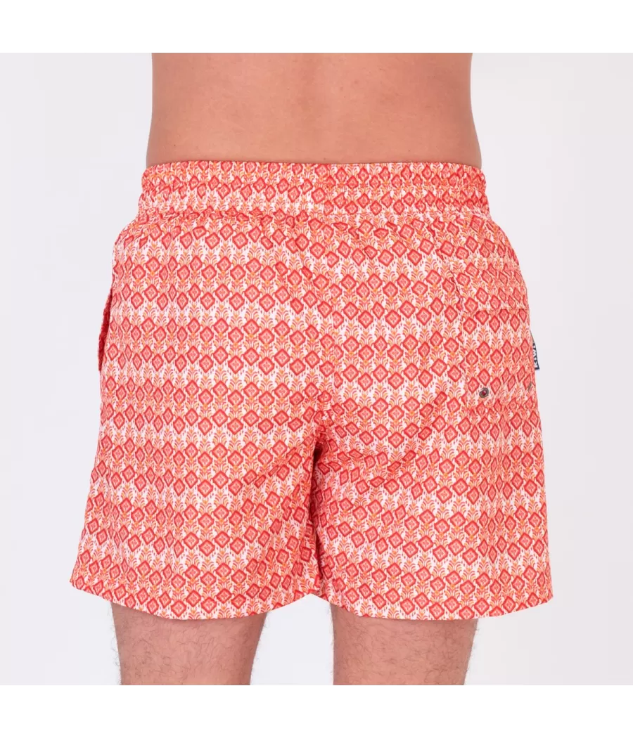 Maillot de bain homme rik Diamond corail - Swimwear printed | Kiwi Saint Tropez