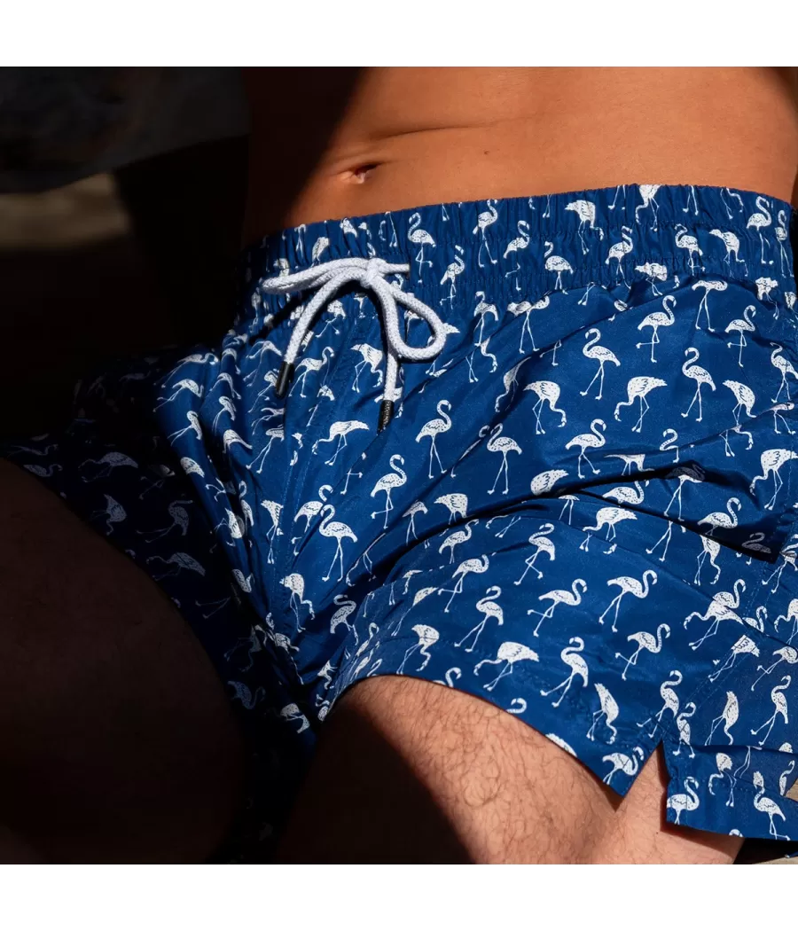 Maillot de bain homme rik flamenco marine - Swimwear printed | Kiwi Saint Tropez