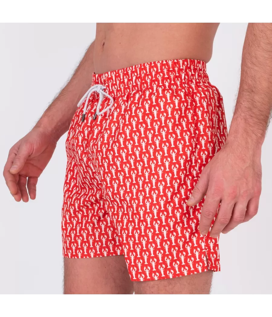 Herenzwempak rik écrevisse rood - Maillots de bain imprimés | Kiwi Saint Tropez