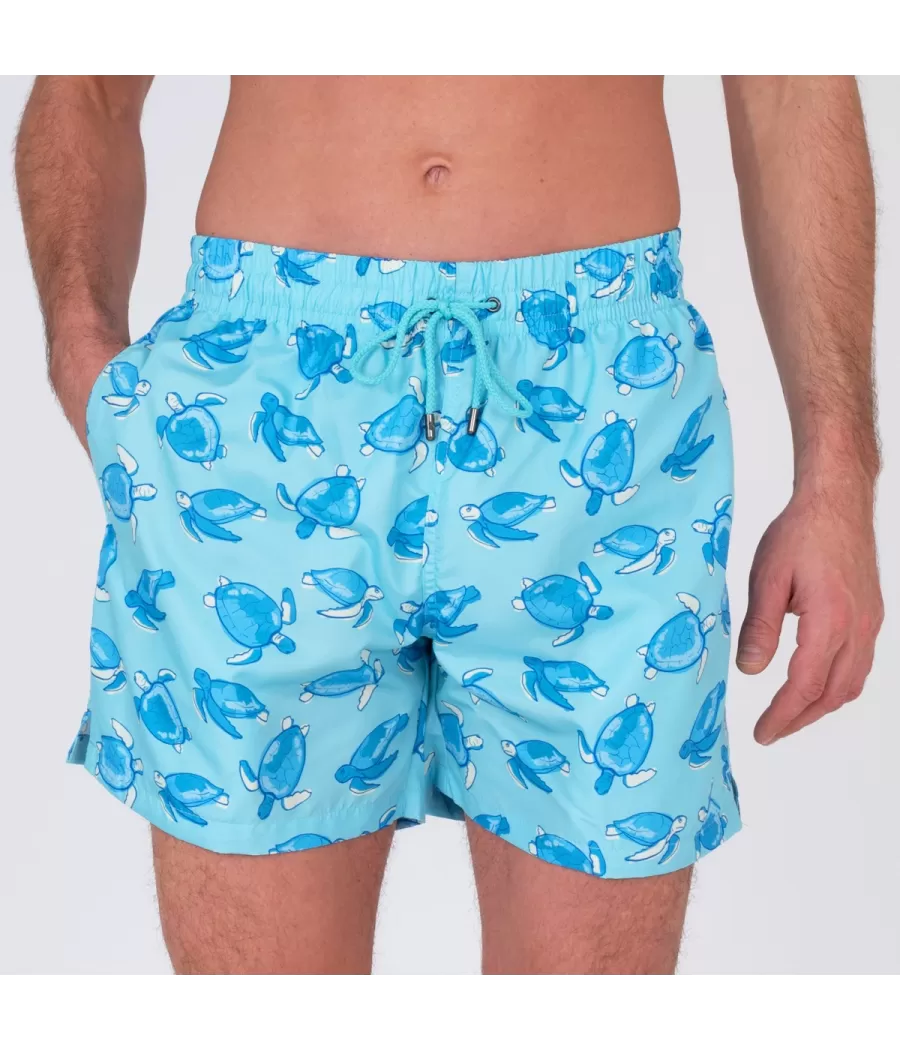 Maillot de bain homme rik tortue aqua | Kiwi Saint Tropez