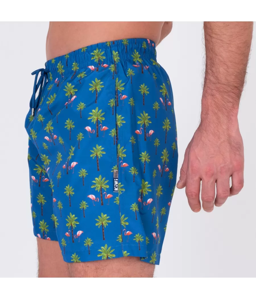 Blauw flamingozwempak voor heren - Maillots de bain imprimés | Kiwi Saint Tropez