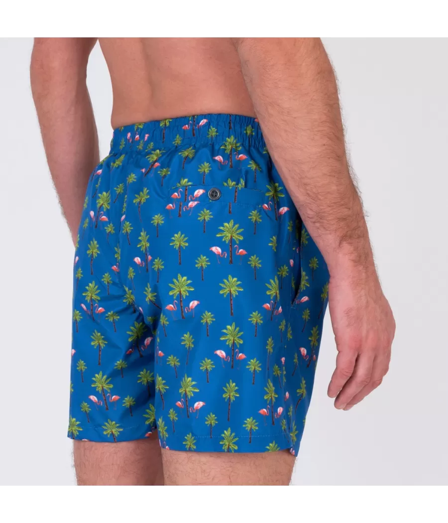 Blauw flamingozwempak voor heren - Maillots de bain imprimés | Kiwi Saint Tropez