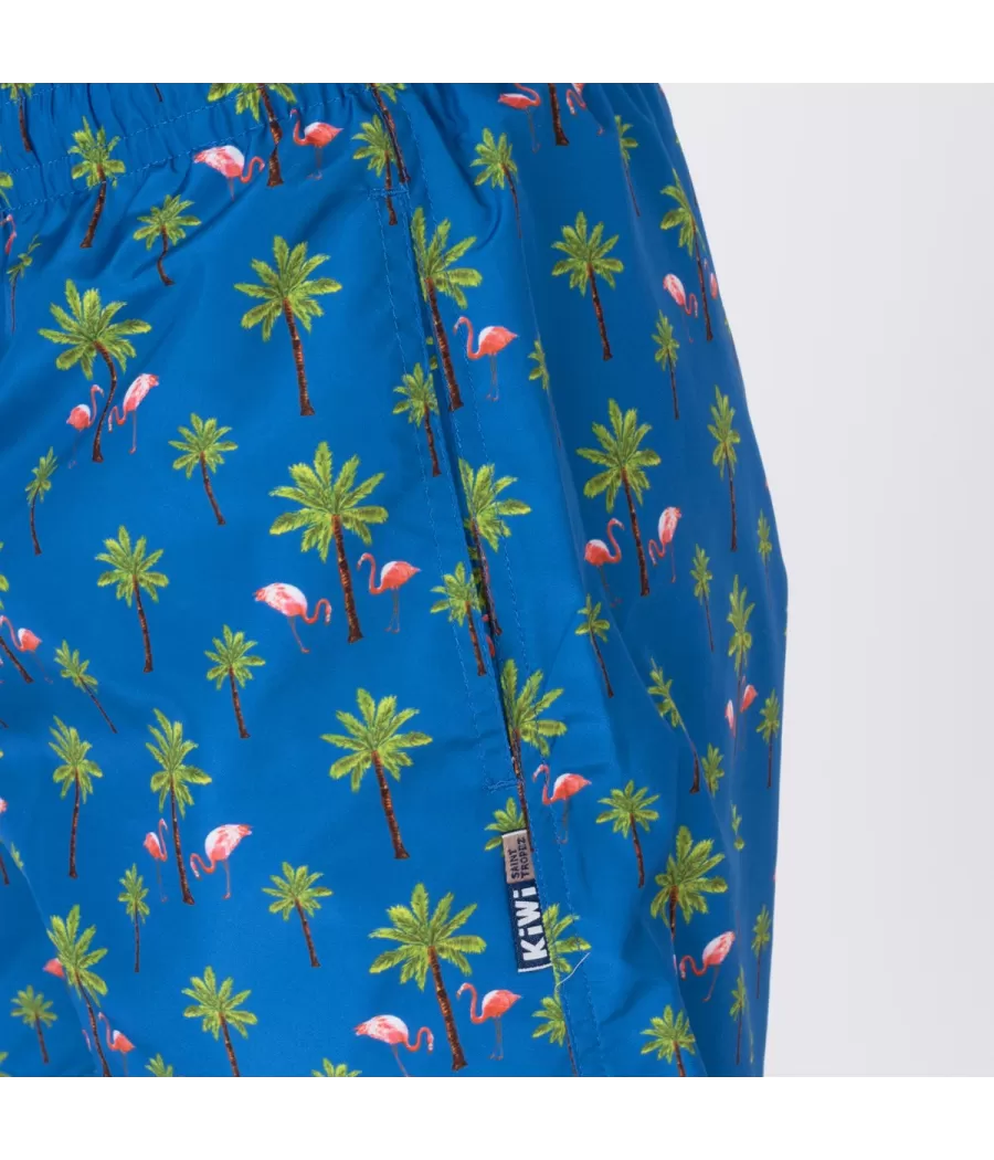 Blauw flamingozwempak voor heren - Maillots de bain imprimés | Kiwi Saint Tropez