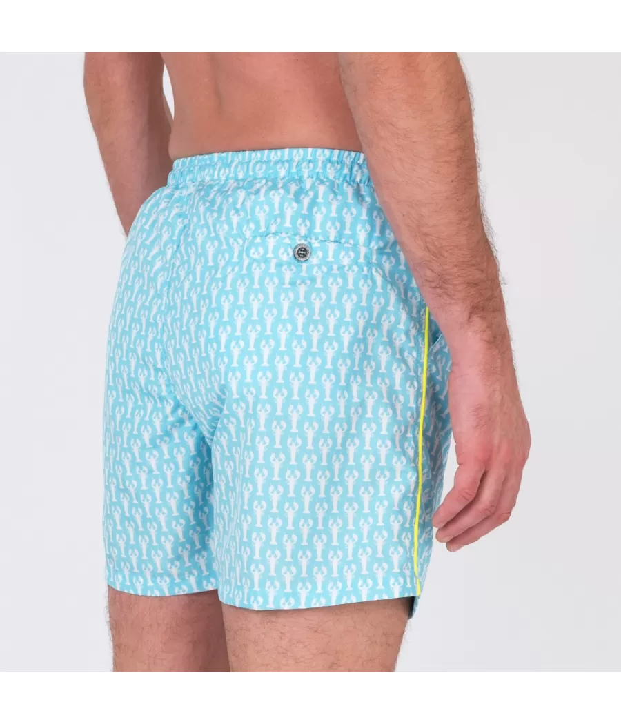 Maillot de bain homme écrevisse aqua - Maillots de bain imprimés | Kiwi Saint Tropez