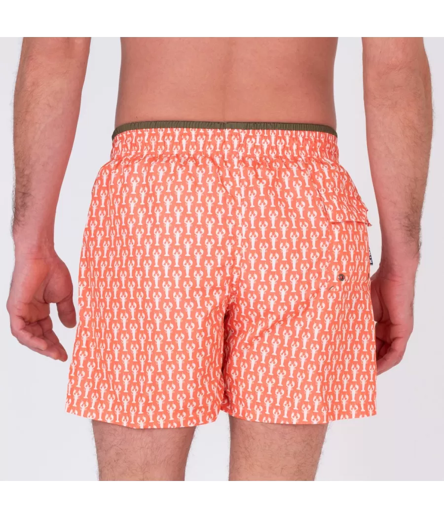 Herenzwempak rib écrevisse corail - Maillots de bain imprimés | Kiwi Saint Tropez