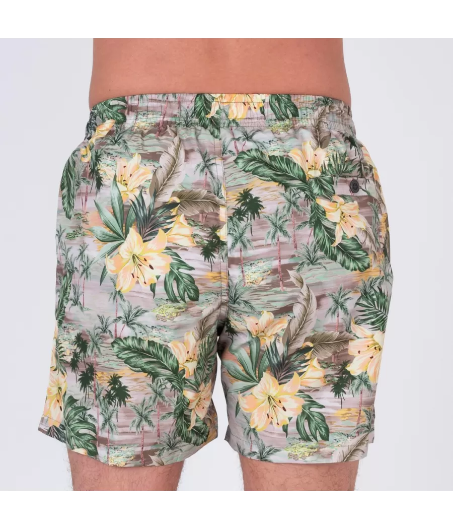 Maillot de bain homme hawaï kaki - Swimwear printed | Kiwi Saint Tropez