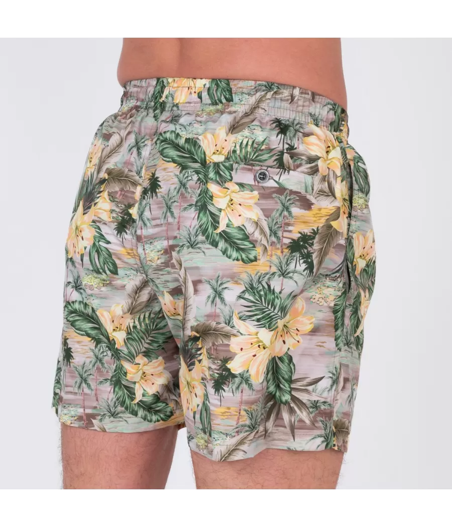 Heren Hawaiian zwempak kaki - Maillots de bain imprimés | Kiwi Saint Tropez