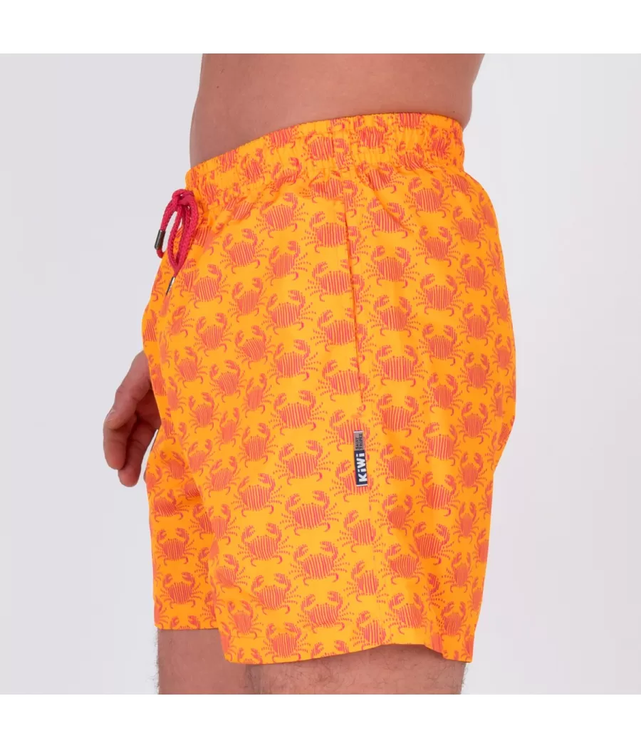 Oranje krabzwempak voor heren - Maillots de bain imprimés | Kiwi Saint Tropez