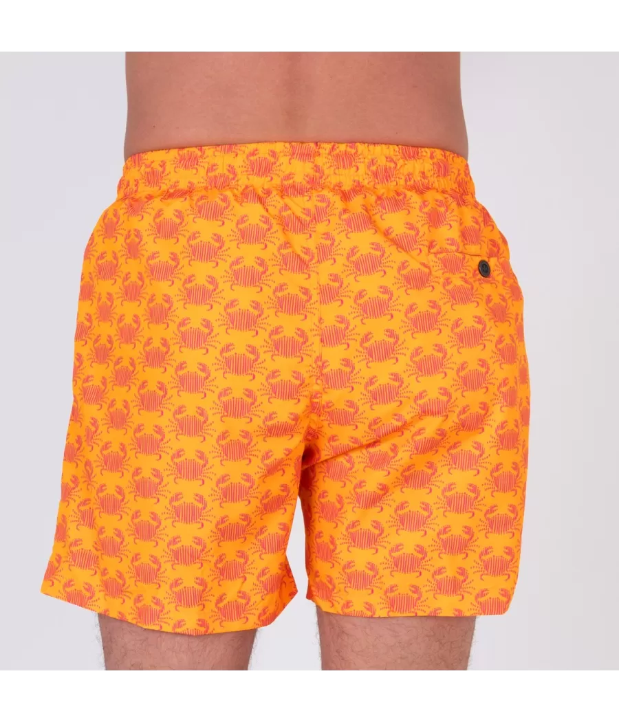 Oranje krabzwempak voor heren - Maillots de bain imprimés | Kiwi Saint Tropez