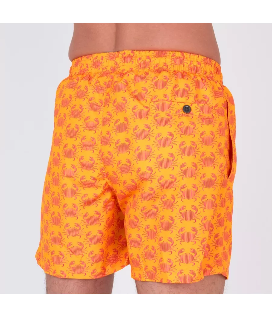 Oranje krabzwempak voor heren - Maillots de bain imprimés | Kiwi Saint Tropez