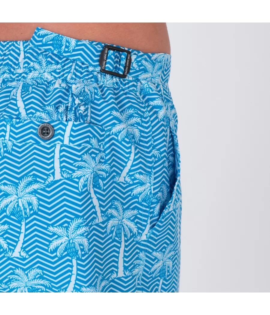 Herenzwempak tim Bali turquoise - Maillots de bain imprimés | Kiwi Saint Tropez