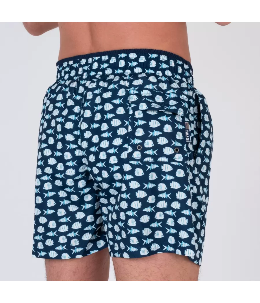 Maillot de bain homme rib poisson marine - Swimwear printed | Kiwi Saint Tropez