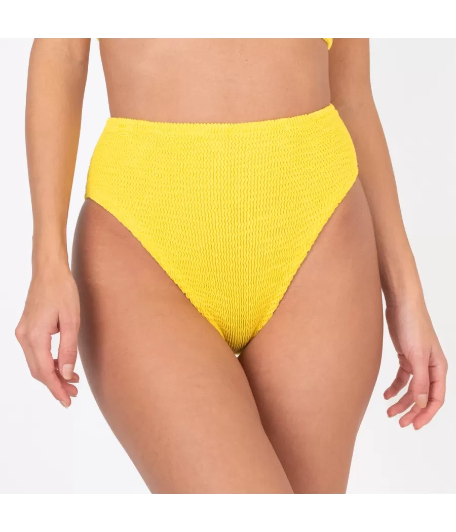 Culotte de maillot femme haute one size Wavy jaune