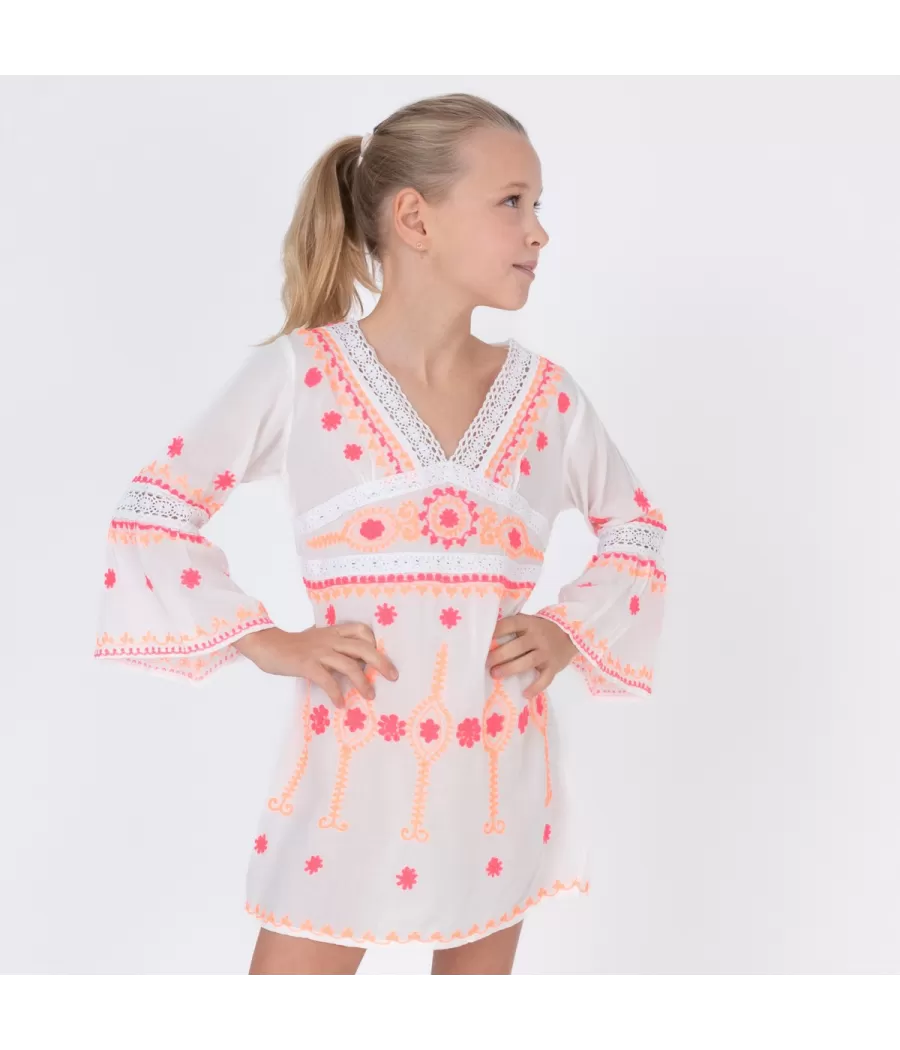 Tunique fille romantic white - Tuniques fille | Kiwi Saint Tropez