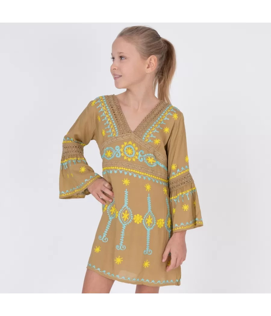 Tunique fille romantic beige - Tuniques girl | Kiwi Saint Tropez