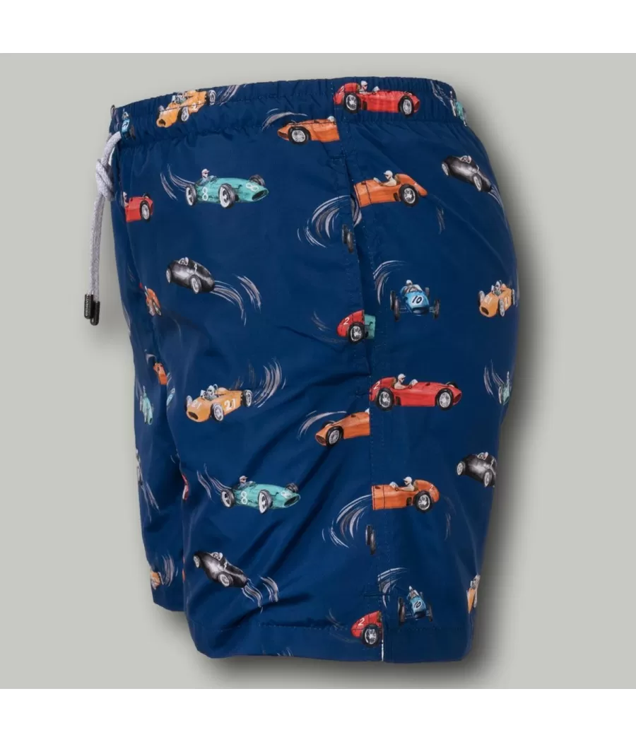 Maillot de bain garçon race marine - Boxers imprimés garçon | Kiwi Saint Tropez