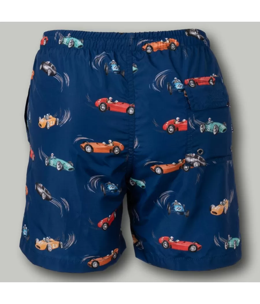 Maillot de bain garçon race marine - Boxers imprimés garçon | Kiwi Saint Tropez