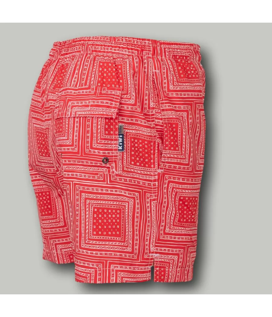 Rood bandana zwempak voor jongens - Boxers imprimés garçon | Kiwi Saint Tropez