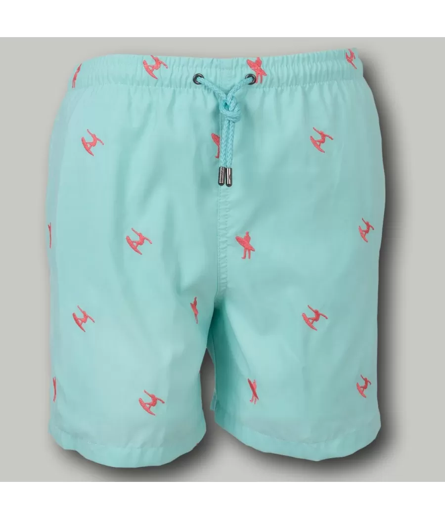 Maillot de bain garçon surf aqua - Boxers imprimés garçon | Kiwi Saint Tropez