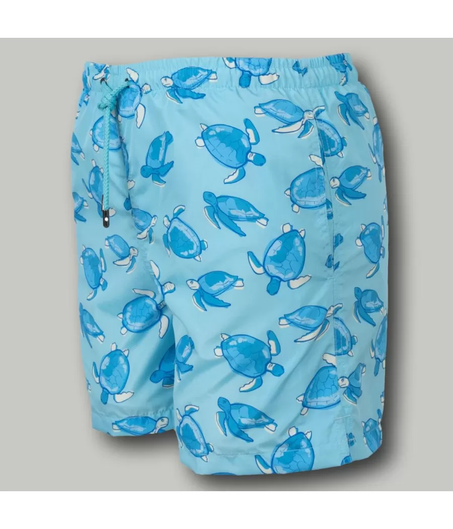 Jongenszwempak aqua schildpad - Boxers imprimés garçon | Kiwi Saint Tropez