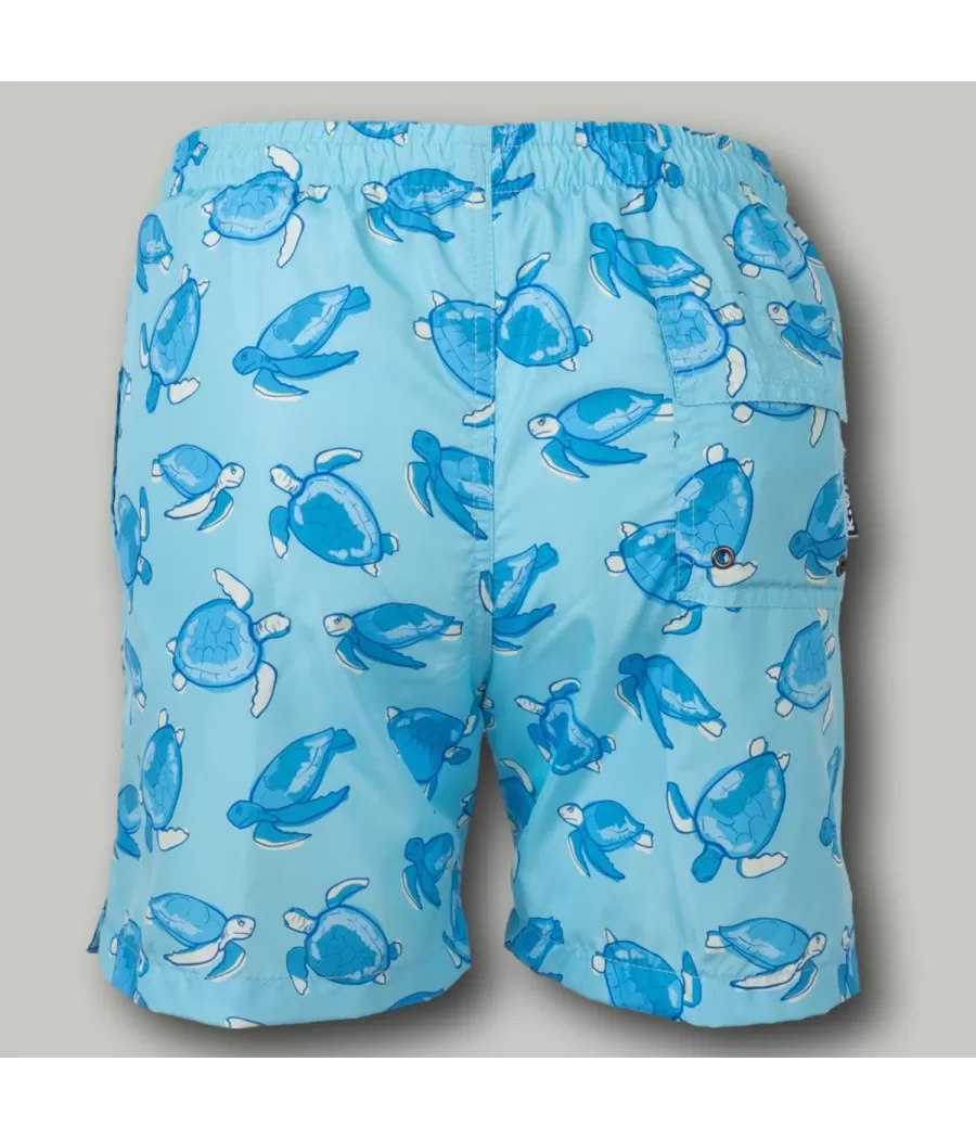 Jongenszwempak aqua schildpad - Boxers imprimés garçon | Kiwi Saint Tropez