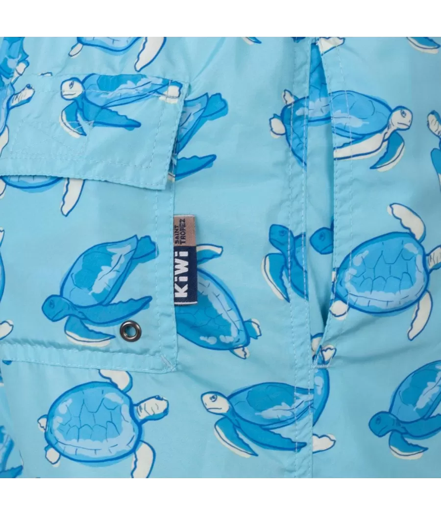 Jongenszwempak aqua schildpad - Boxers imprimés garçon | Kiwi Saint Tropez