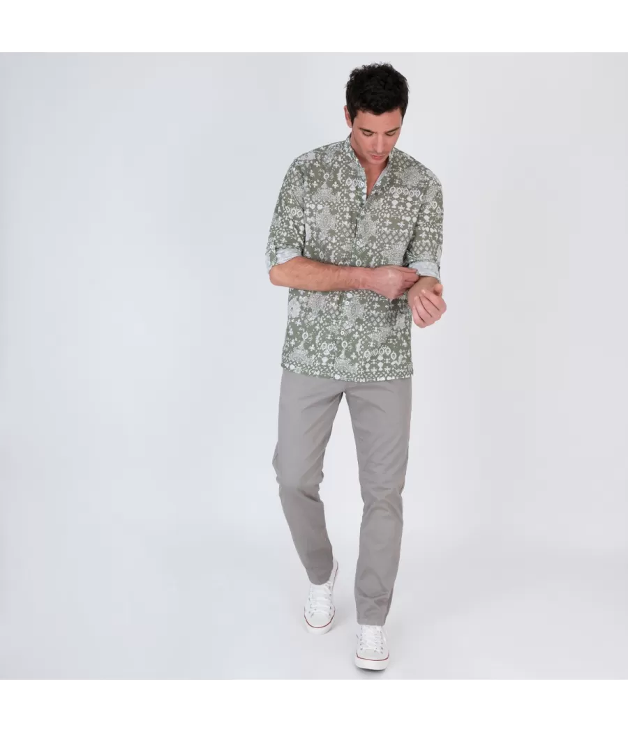 Chemise homme Ranchi kaki | Kiwi Saint Tropez