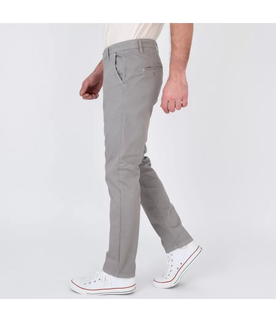 Pantalon homme revers zephir gris | Kiwi Saint Tropez