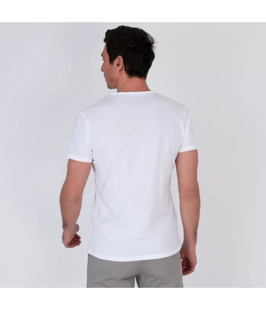 T-shirt homme col V tikiti blanc | Kiwi Saint Tropez