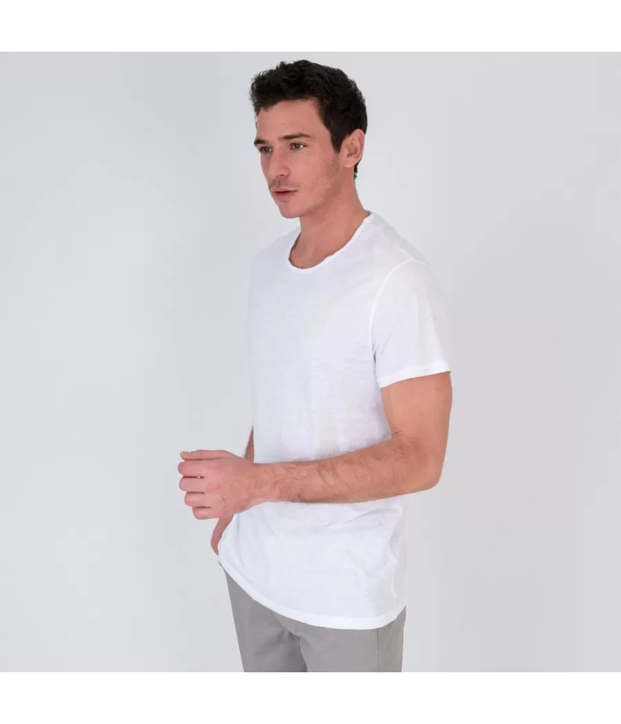 Heren-T-shirt met ronde hals topaz wit - T-Shirts homme | Kiwi Saint Tropez