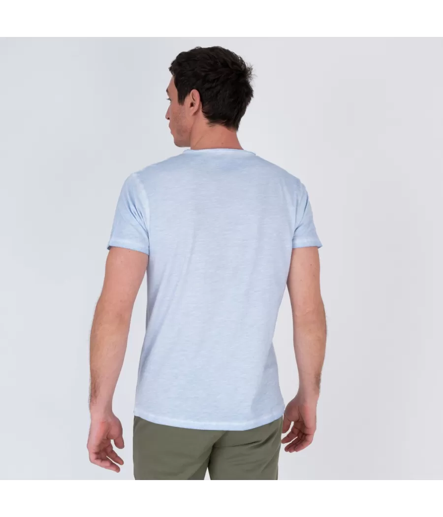 Heren t-shirt met V-hals tikiti sky - T-Shirts homme | Kiwi Saint Tropez