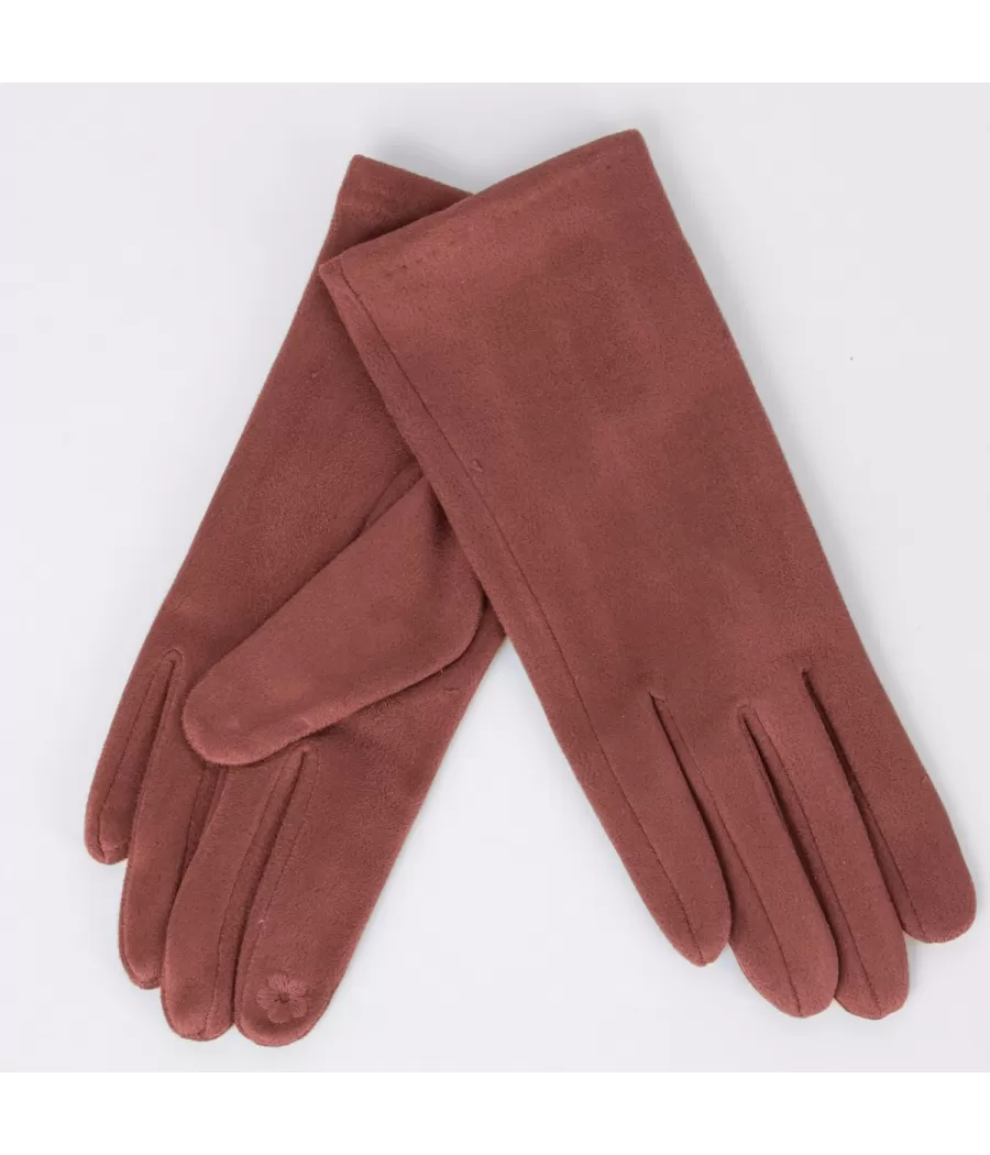 Gants femme nubuck vieux rose