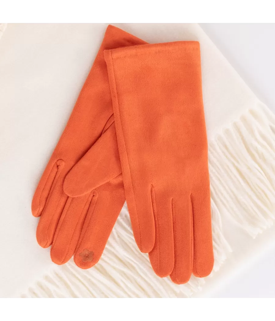 Gants femme nubuck orange