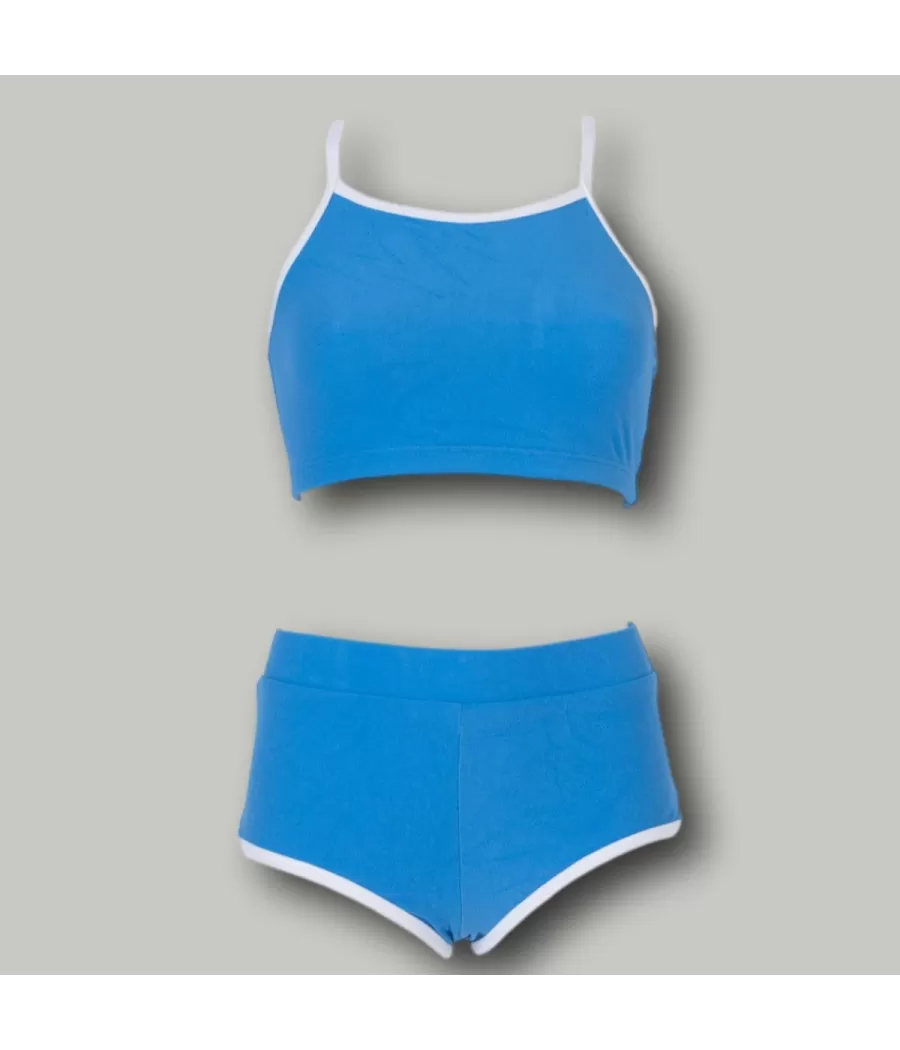 Maillot 2 pièces fille brassière Leriane bleu (Exclu web 2024)