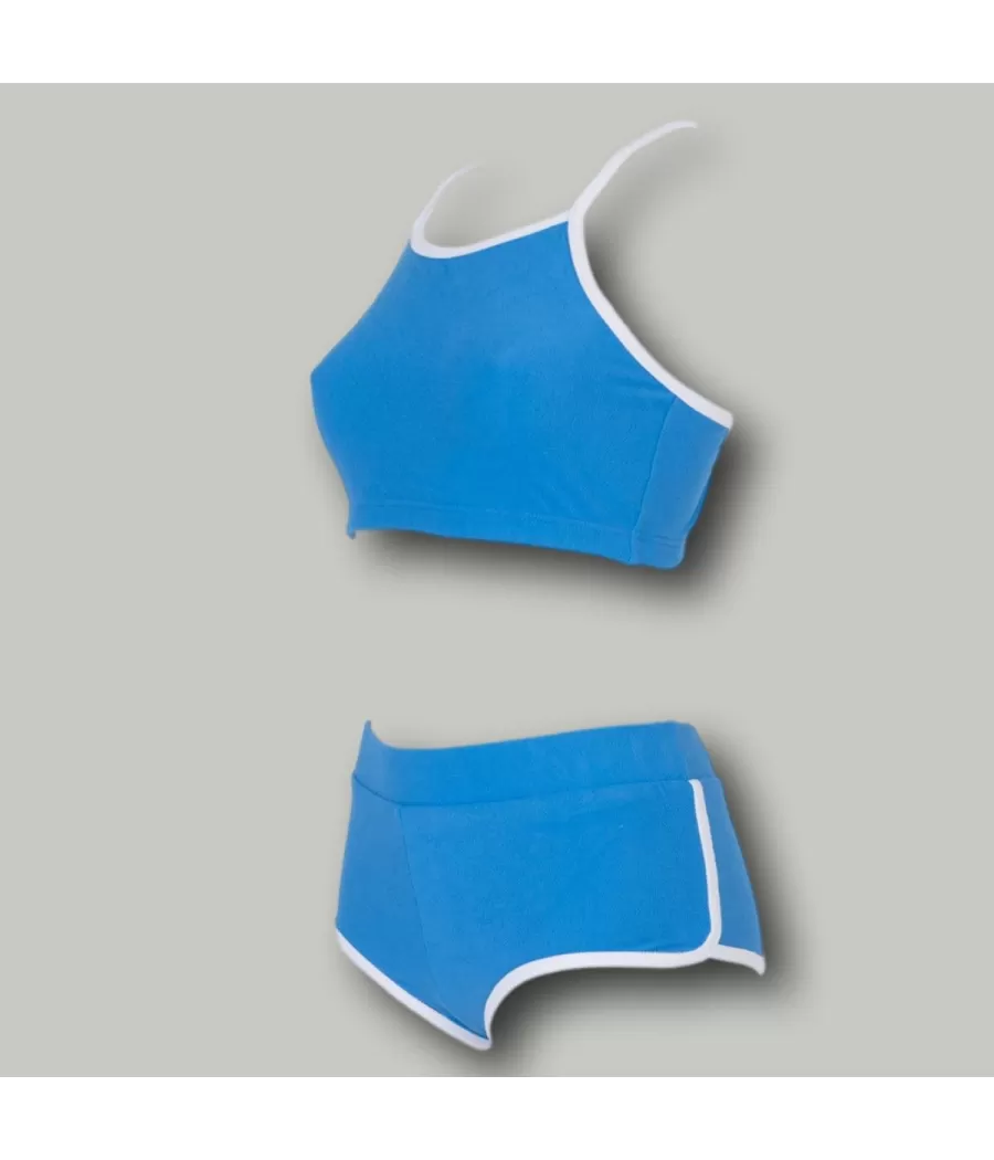 Maillot 2 pièces fille brassière Leriane bleu (Exclu web 2024) | Kiwi Saint Tropez