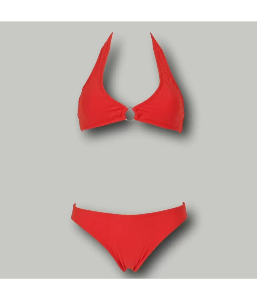 Maillot 2 pièces fille triangle Leriane pomelo (Exclu web 2024)