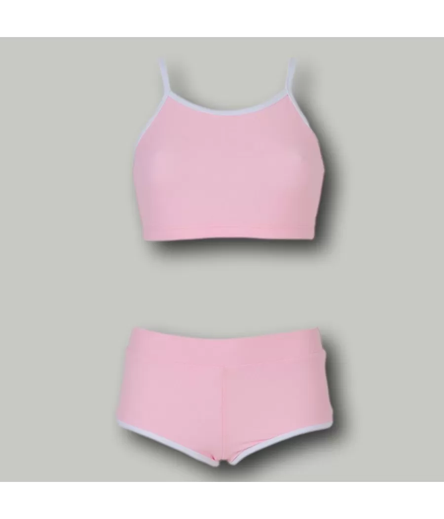 Maillot 2 pièces fille brassière Leriane rose (Exclu web 2024) - Two pieces swimwear girl | Kiwi Saint Tropez