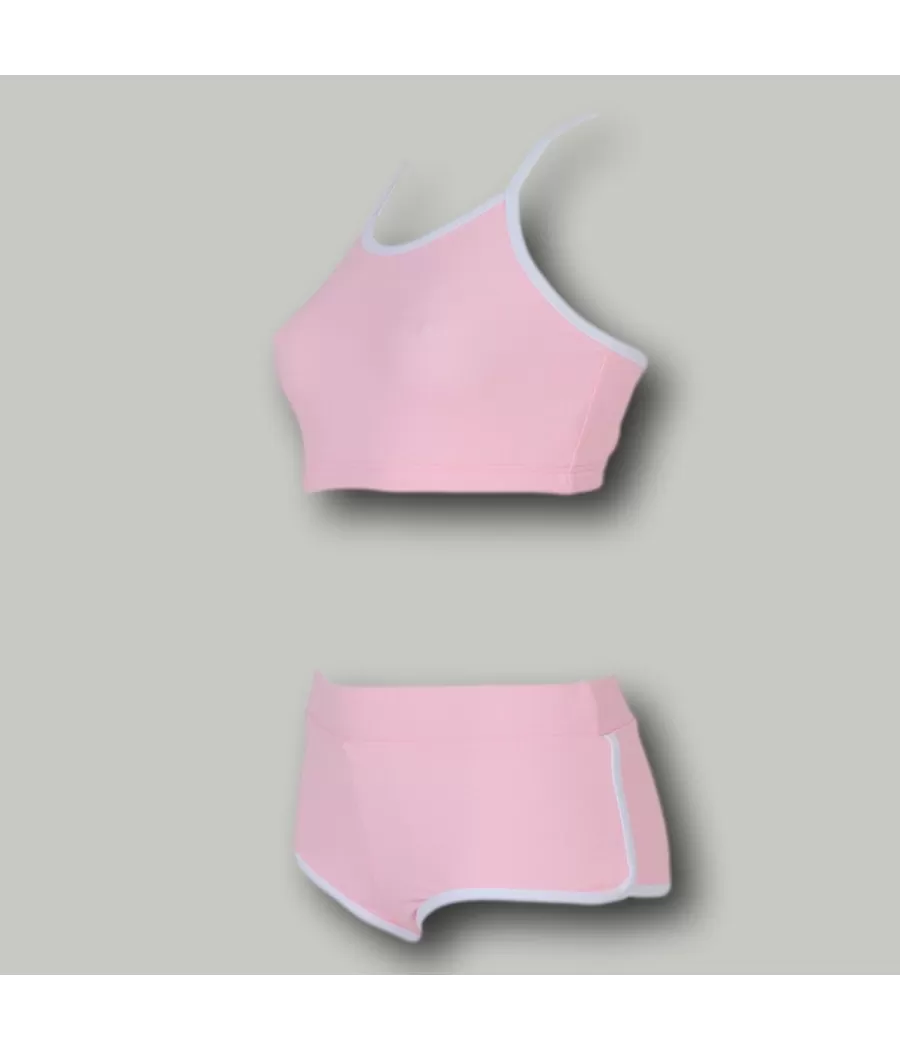 Maillot 2 pièces fille brassière Leriane rose (Exclu web 2024) | Kiwi Saint Tropez