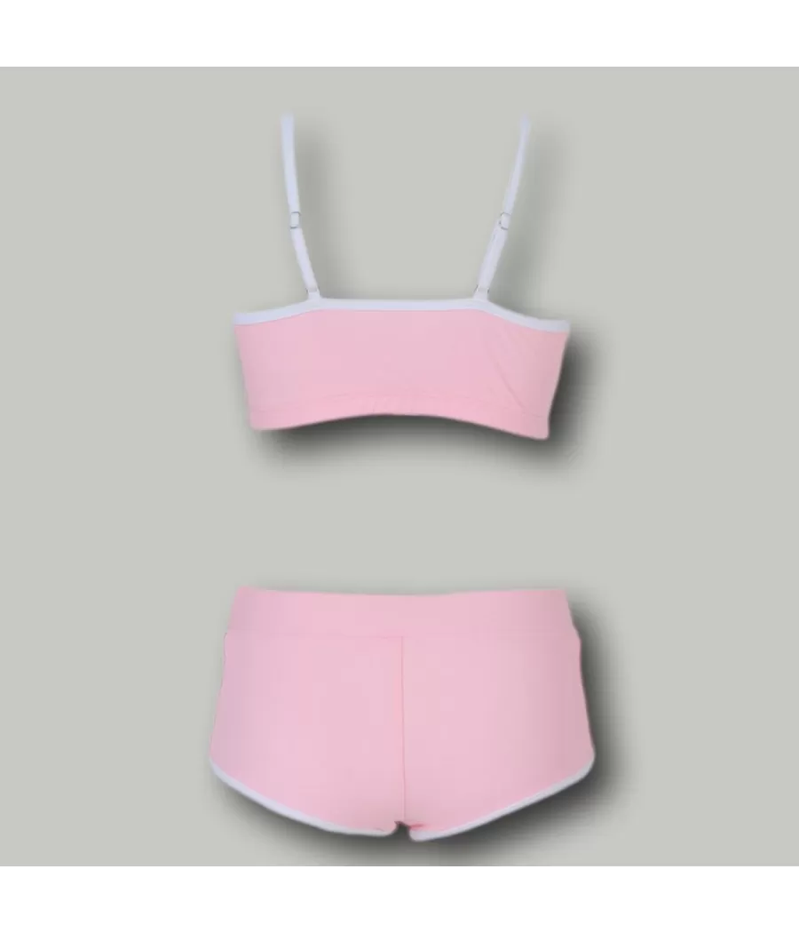 Maillot 2 pièces fille brassière Leriane rose (Exclu web 2024) | Kiwi Saint Tropez