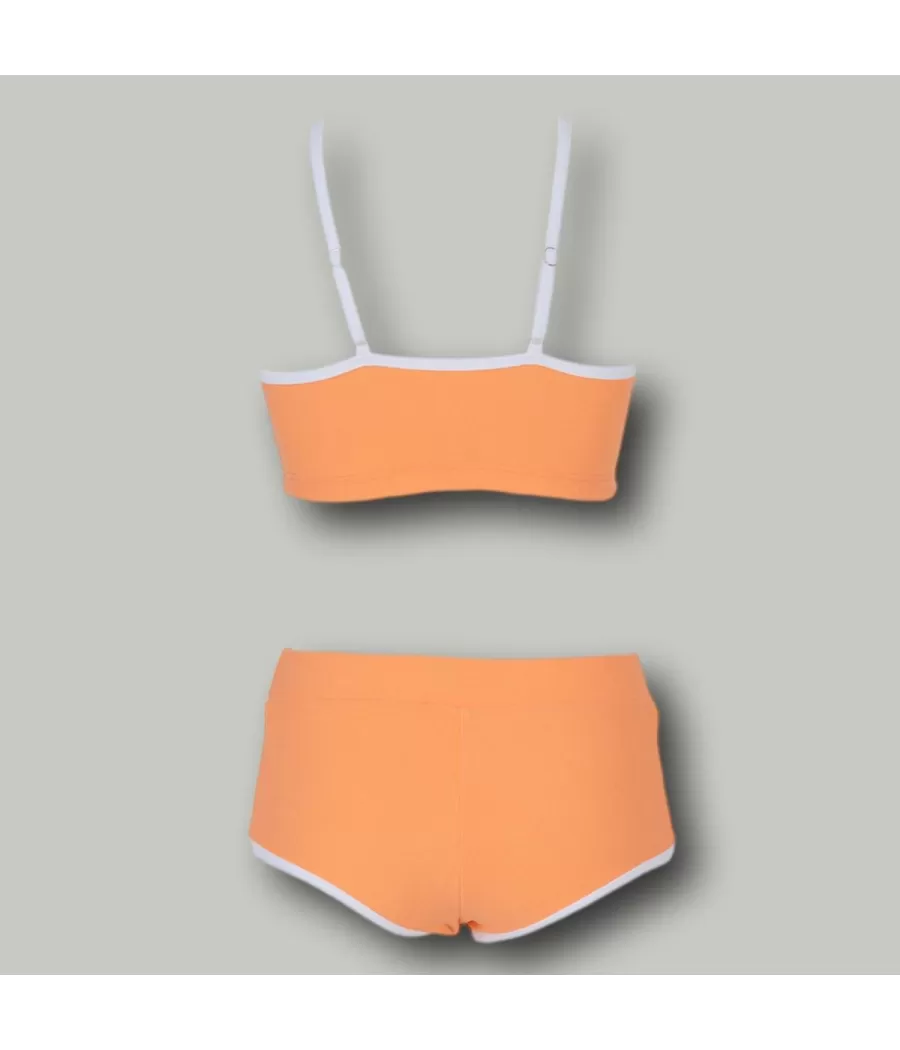 Maillot 2 pièces fille brassière Leriane abricot (Exclu web 2024) | Kiwi Saint Tropez