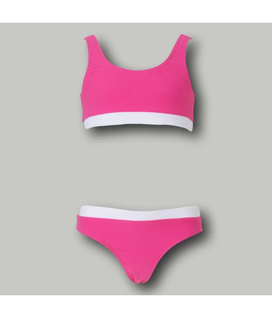 2-delig meisjeszwempak met bh Leriane framboos (Exclu web 2024) - Maillots 2 pièces fille | Kiwi Saint Tropez