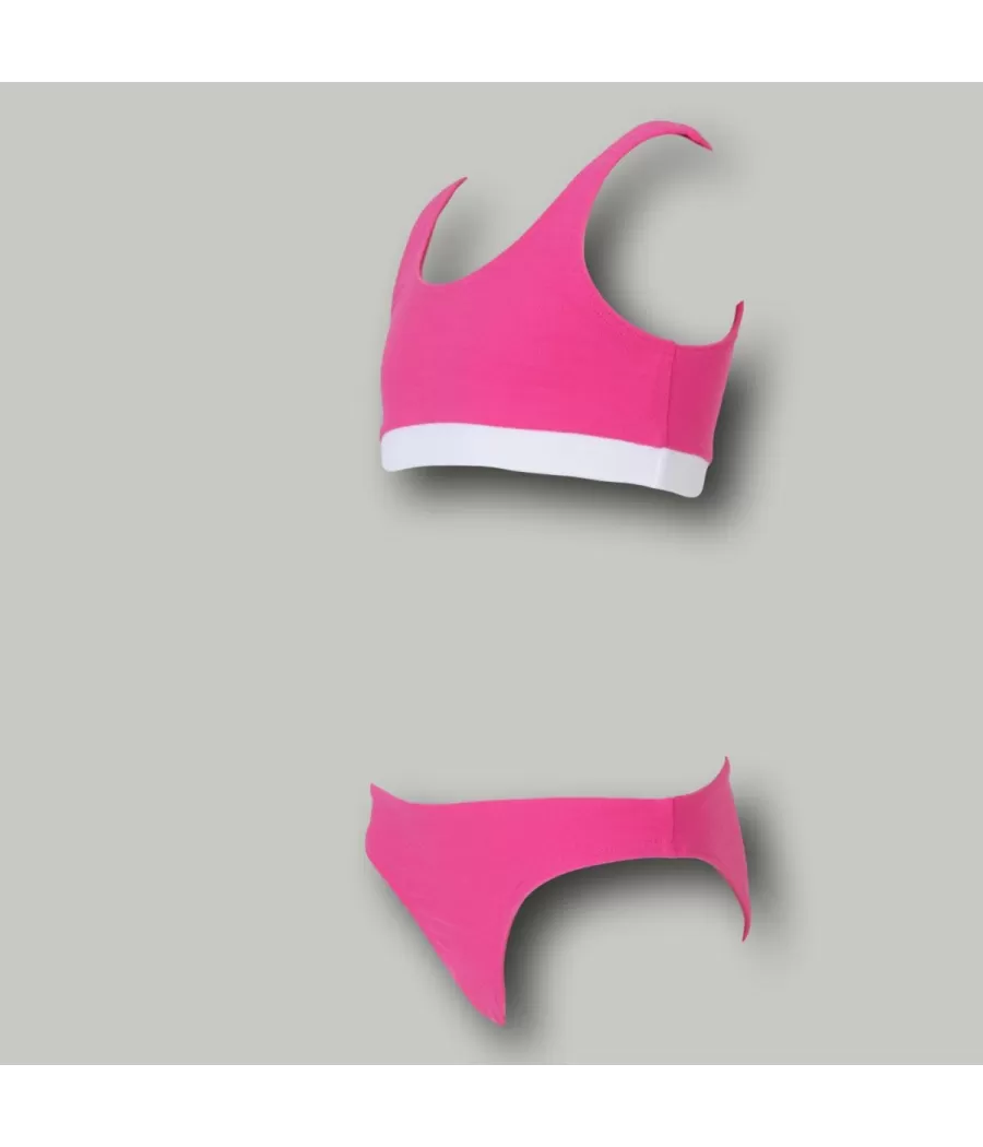 Maillot 2 pièces fille brassière Leriane framboise (Exclu web 2024) | Kiwi Saint Tropez